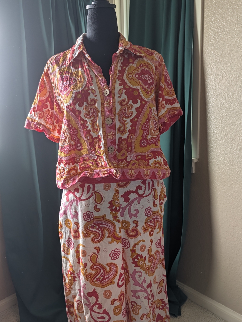 Pink & Orange Paisley Set — Flowy Summer Style